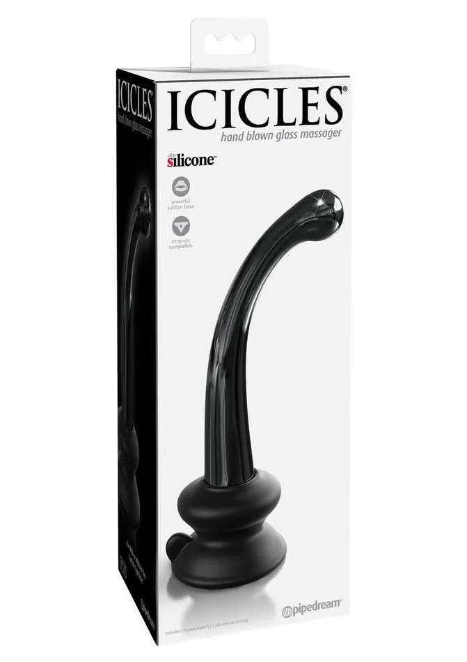 Icicles Dildos Icicles No 87 Glass GSpot Wand with Bendable Silicone Suction Cup