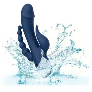 III Triple Orgasm Fluttering Rabbit Vibrator with Anal Beaded Probe CalExotics Female Sex Toys