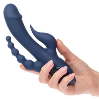 III Triple Orgasm Fluttering Rabbit Vibrator with Anal Beaded Probe CalExotics Female Sex Toys