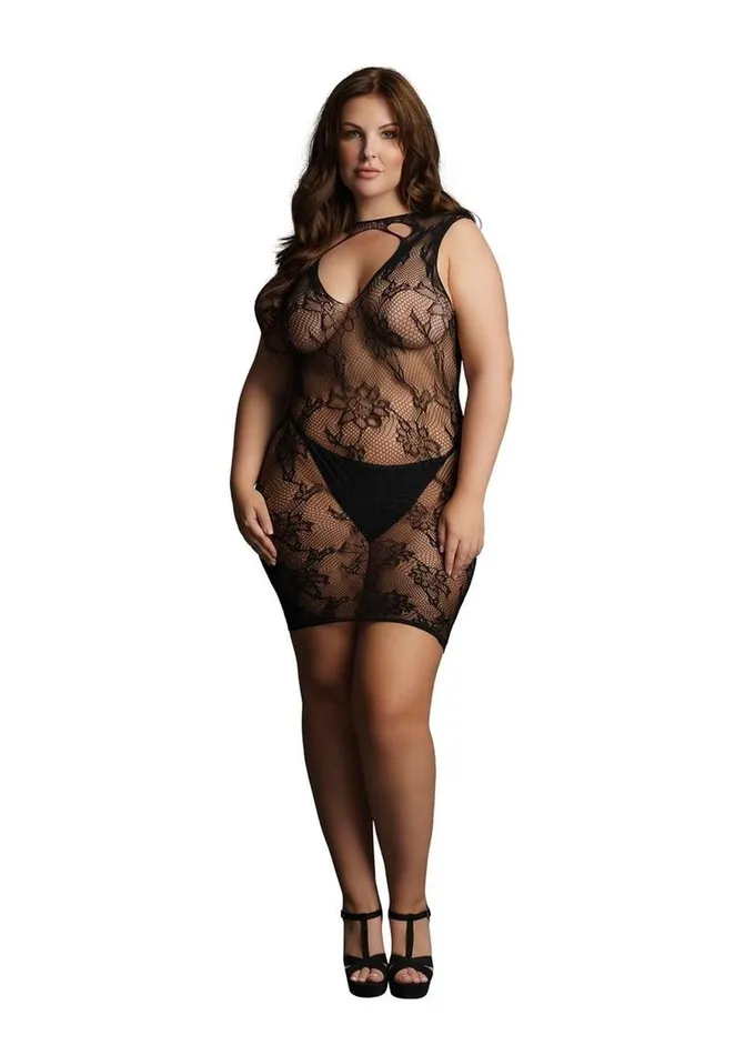 Le Desir Female Sex Toys Le Desir High Neck Lace Mini Dress