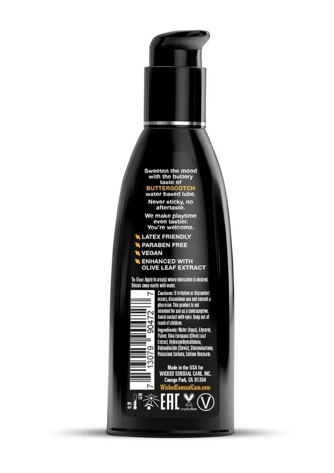 Lubricants Wicked Aqua Wicked Aqua Water Based Flavored Lubricant Butterscotch