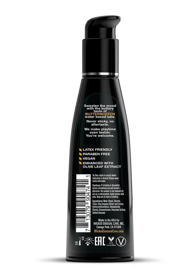 Lubricants Wicked Aqua Wicked Aqua Water Based Flavored Lubricant Butterscotch