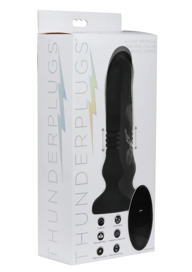 Male Sex Toys Thunder Plugs Silicone Vibrating and Thrusting Plug with Remote Control Thunder Plugs