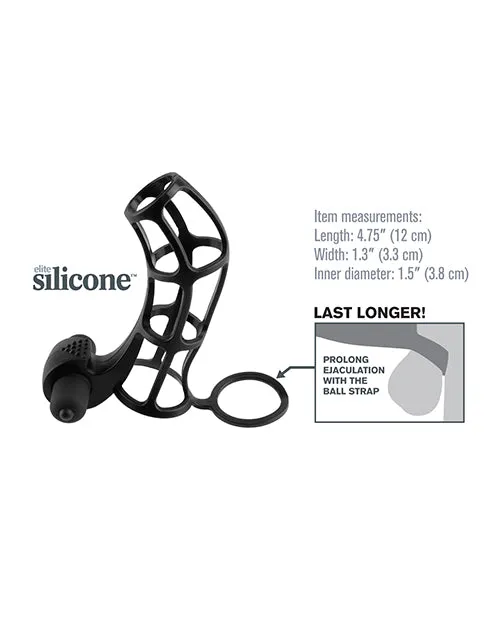 Pipedream Products Fantasy Xtensions Deluxe Silicone Power Cage Black Male Sex Toys