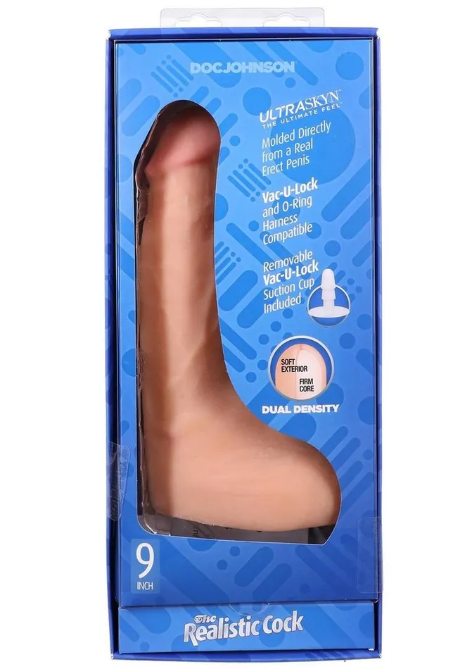 The Realistic Cock with Balls Ultraskyn Squirting with Removable VacULock Suction Cup The Realistic Cock Female Sex Toys