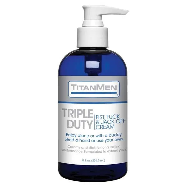 TitanMen Triple Duty Fist Fuck JackOff Cream Cream Lubricant 237 ml 8 oz Pump Bottle Doc Johnson Vibrators TitanMen Triple Duty Fist Fuck JackOff Cream Cream Lubricant 237 ml 8 oz Pump Bottle Doc Johnson Vibrators