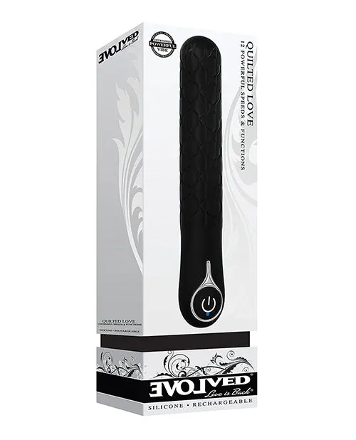 Vibrators Evolved Novelties INC Evolved Quilted Love Rechargeable Vibrator Black Vibrators Evolved Novelties INC Evolved Quilted Love Rechargeable Vibrator Black