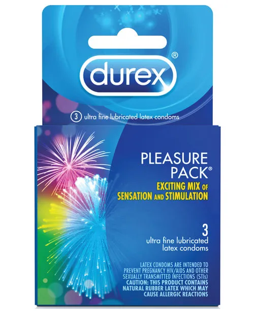 Vibrators Paradise Marketing Durex Condom Pleasure Pack Box of 3
