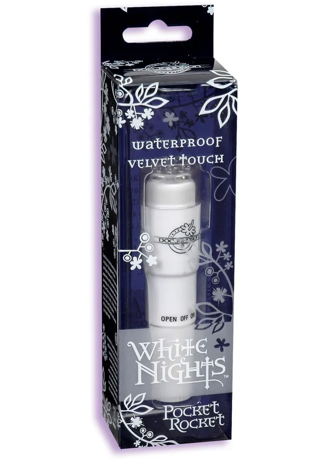 Vibrators White Nights Velvet Touch Pocket Rocket Waterproof Doc Johnson