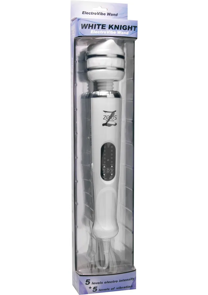 Zeus Electrosex Female Sex Toys Zeus Electrosex White Knight Electro Silicone Wand Massager