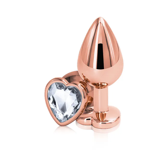 Anal NS Novelties Rear Assets Rose Gold Heart Medium Clear