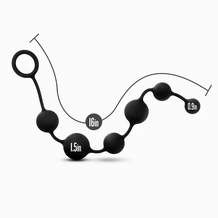 Blush Novelties Anal Anal Adventures Platinum Black Silicone Large Anal Beads