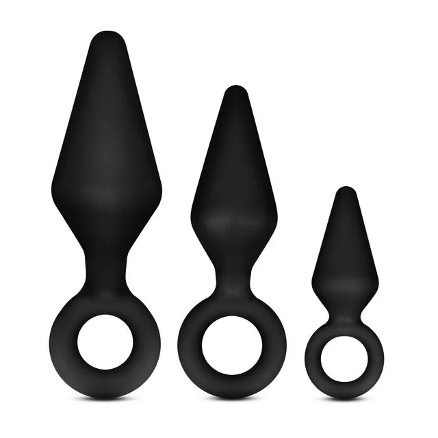 Blush Novelties Anal Anal Adventures Platinum Silicone Loop Plug Kit in Black