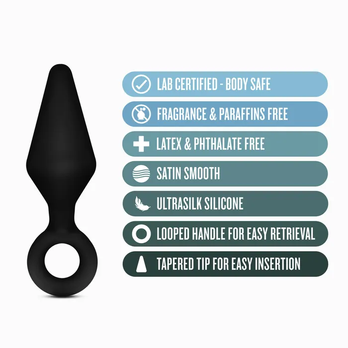 Blush Novelties Anal Anal Adventures Platinum Silicone Loop Plug Kit in Black