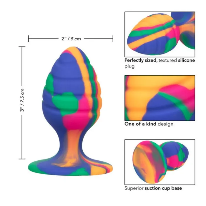 CalExotics Cheeky Swirl TieDye Butt Plug Medium Male Sex Toys CalExotics Cheeky Swirl TieDye Butt Plug Medium Male Sex Toys