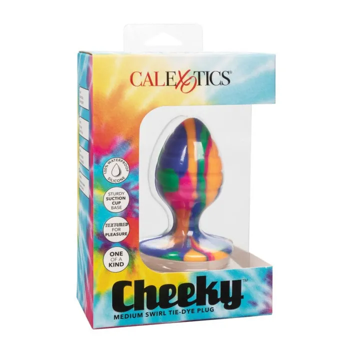 CalExotics Cheeky Swirl TieDye Butt Plug Medium Male Sex Toys CalExotics Cheeky Swirl TieDye Butt Plug Medium Male Sex Toys