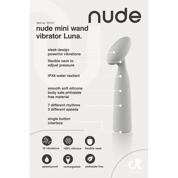 Dream Toys Female Sex Toys Nude Luna Mini Wand Vibrator Green Dream Toys Female Sex Toys Nude Luna Mini Wand Vibrator Green