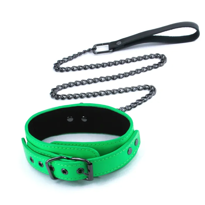 Electra Play Things Collar and Leash Green nsnovelties Couples