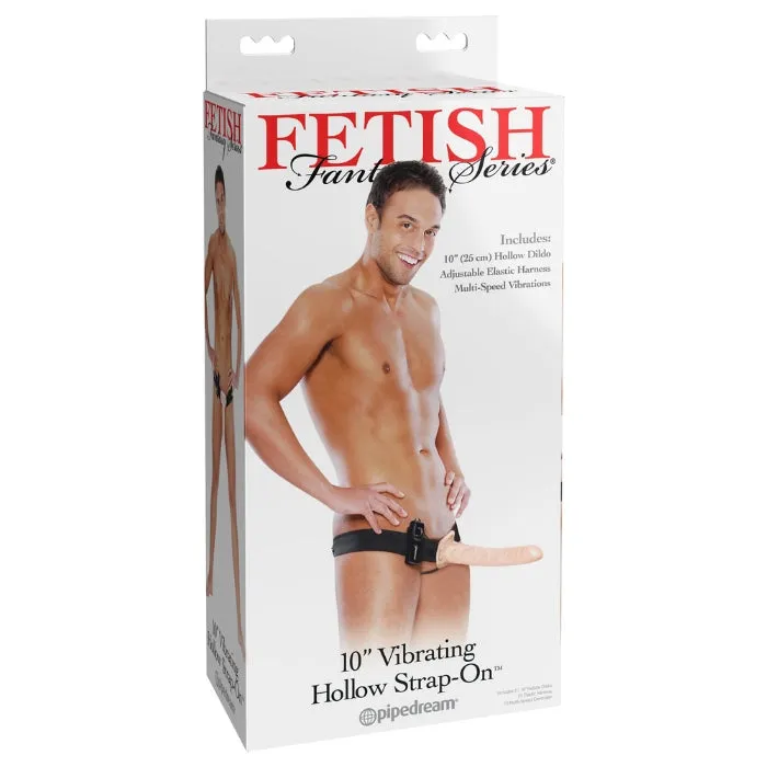 HON Fetish Fantasy 10inch Vibrating Hollow Strap On Female Sex Toys