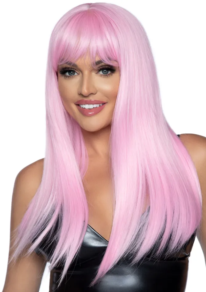 Leg Avenue Anal 24 Inch Long Straight Bang Wig Pink