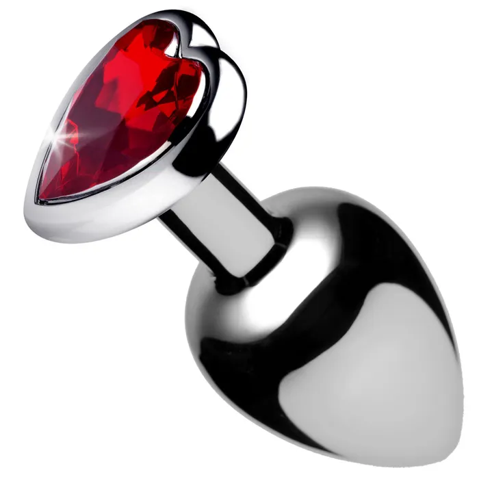 Male Sex Toys XR Brands Booty Sparks Red Heart Gem Anal Plug Large
