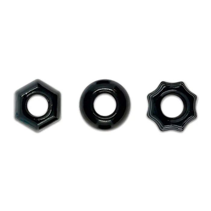 NS Novelties Renegade Chubbies Cock Ring Set Black 3 Pieces NS Novelties Anal