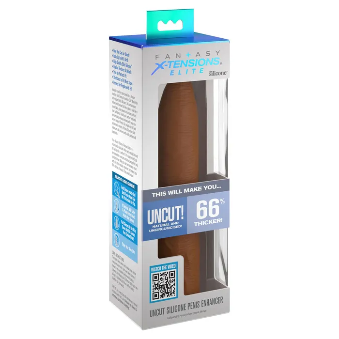 Pipedream XTensions Elite 7 Inch Uncut Silicone Penis Enhancer Flesh Brown Male Sex Toys Pipedream XTensions Elite 7 Inch Uncut Silicone Penis Enhancer Flesh Brown Male Sex Toys