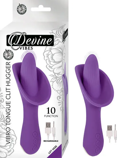 Vibrators Devine Vibes Vibro Tongue Clit Hugger Purple Nasstoys