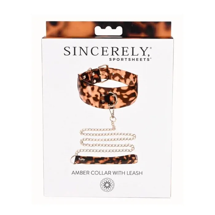Vibrators HOL Sportsheets Sincerely Collar Leash Amber