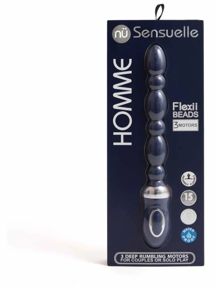 Vibrators NU Sensuelle NU Sensuelle Homme Flexii Beads Navy Blue