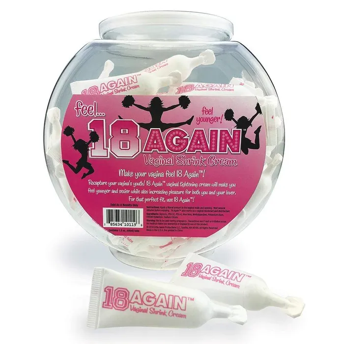 18 Again Vaginal Shrink Cream 72 Count Fishbowl Little Genie Male Sex Toys