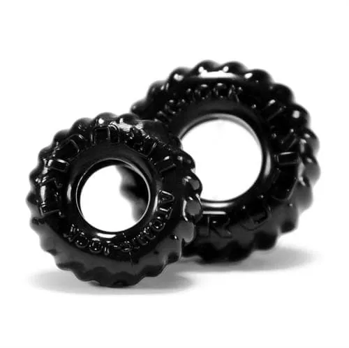 Anal Truckt 2 Piece Cockring Set Atomic Jock Black Oxballs