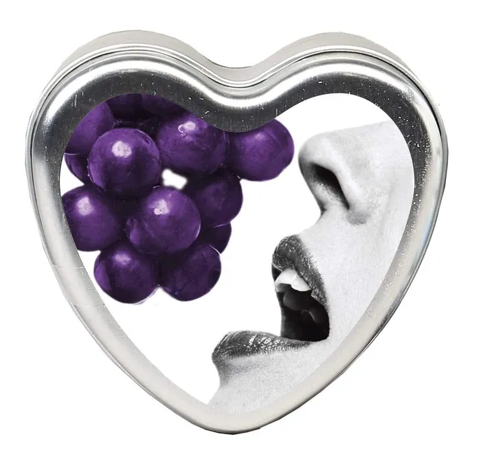 Earthly Body Anal Edible Heart Candle Grape 4 Oz