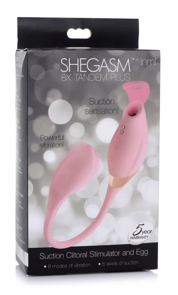 Female Sex Toys XR Brands inmi Shegasm 8x Tandem Plus Silicone Suction Clit Stimulator and Egg Female Sex Toys XR Brands inmi Shegasm 8x Tandem Plus Silicone Suction Clit Stimulator and Egg