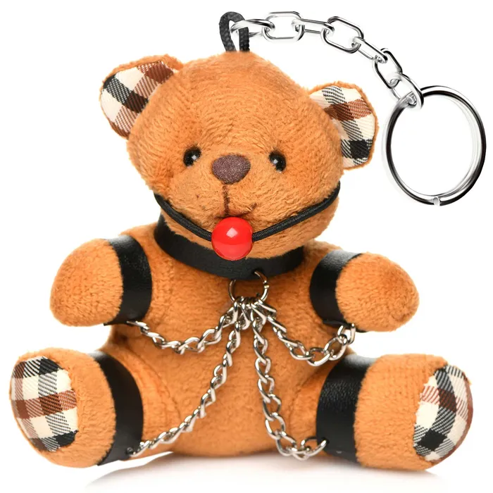 Gagged Teddy Bear Keychain XR Brands Master Series Vibrators