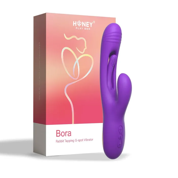 Honey Play Box Vibrators Bora Rabbit Tapping GSpot Vibrator Purple