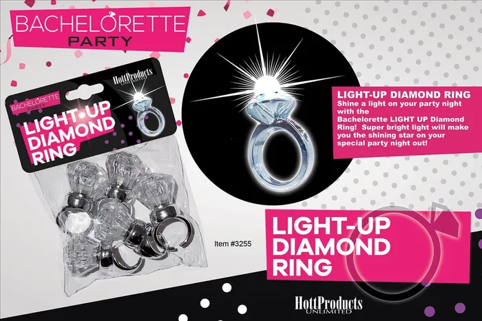 Hott Products Male Sex Toys Light Up Diamond Ring 5 Pk
