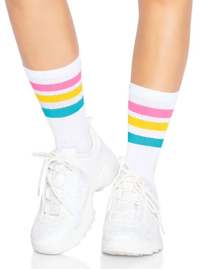 Leg Avenue Pride Crew Socks One Size Pansexual Teddies And Bodies