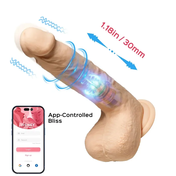 LuisApp Controlled 85 Real Thrusting Dildo With Clit Licker Honey Play Box Female Sex Toys LuisApp Controlled 85 Real Thrusting Dildo With Clit Licker Honey Play Box Female Sex Toys