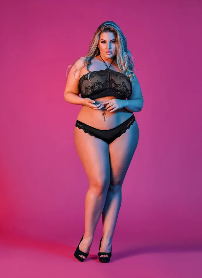 Magic Silk Sexy Time Halter Bandeau and Panty Set Black 1x3x Anal