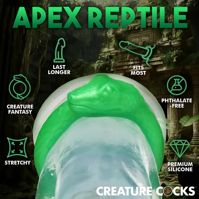 Serpentine Silicone Cock Ring Green XR Brands Creature Cocks Male Sex Toys Serpentine Silicone Cock Ring Green XR Brands Creature Cocks Male Sex Toys