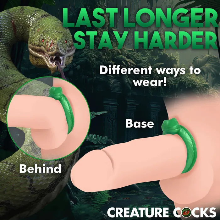 Serpentine Silicone Cock Ring Green XR Brands Creature Cocks Male Sex Toys Serpentine Silicone Cock Ring Green XR Brands Creature Cocks Male Sex Toys