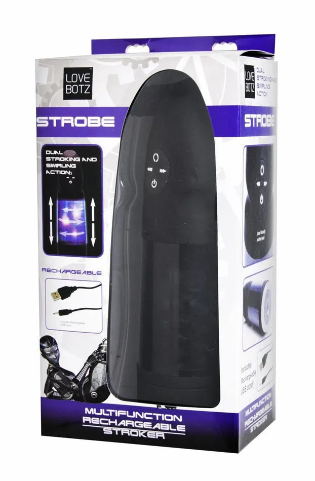 XR Brands Love Botz Male Sex Toys Love Botz Stroke Multifunction Rechargeable Stroker