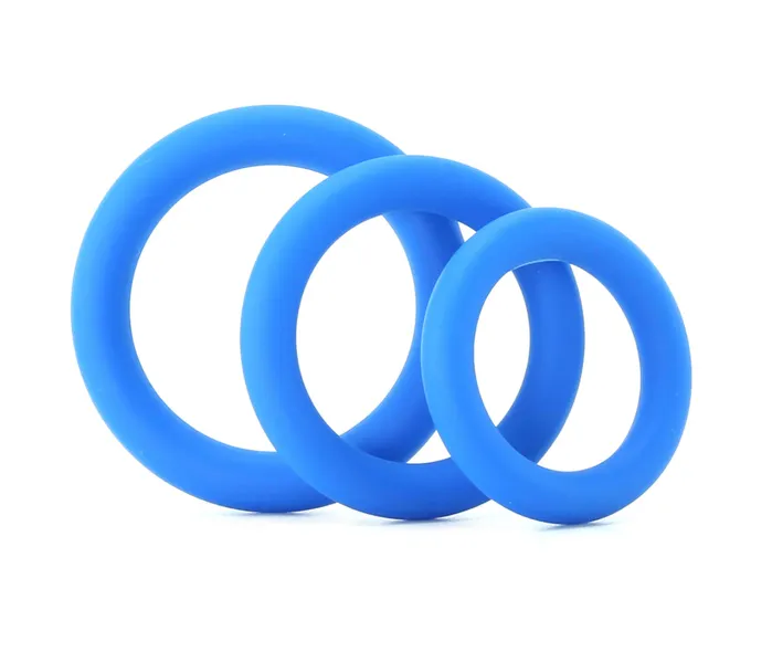 Dildos Erotica Adult Toys Ram Silicone Cock Rings 1 in Blue