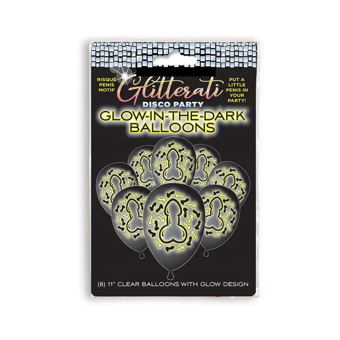Little Genie Male Sex Toys Glitterati Penis Party Glow in the Dark Balloons