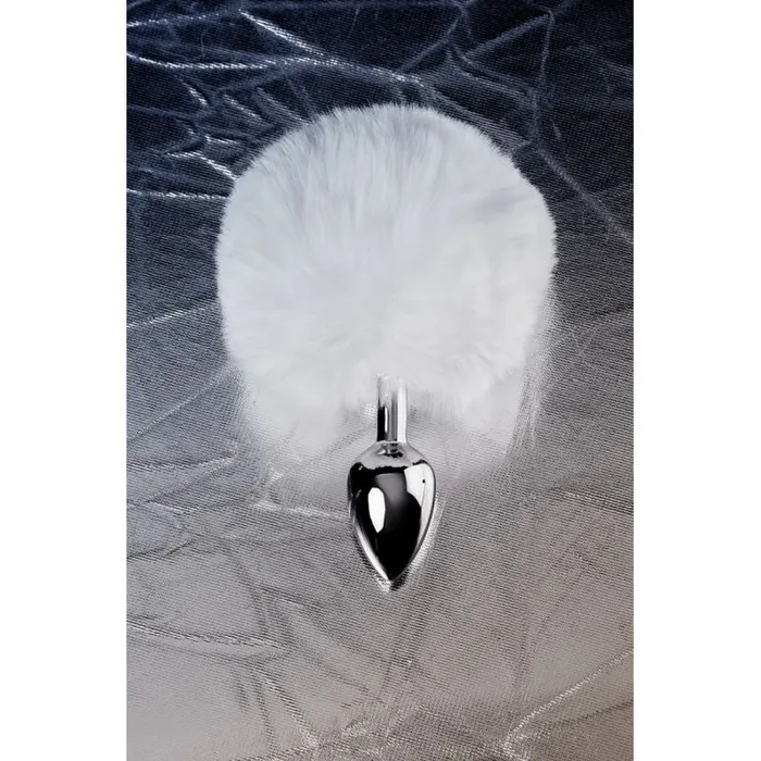 Male Sex Toys Metal Metal Anal Plug Small w Silver White Tail Male Sex Toys Metal Metal Anal Plug Small w Silver White Tail