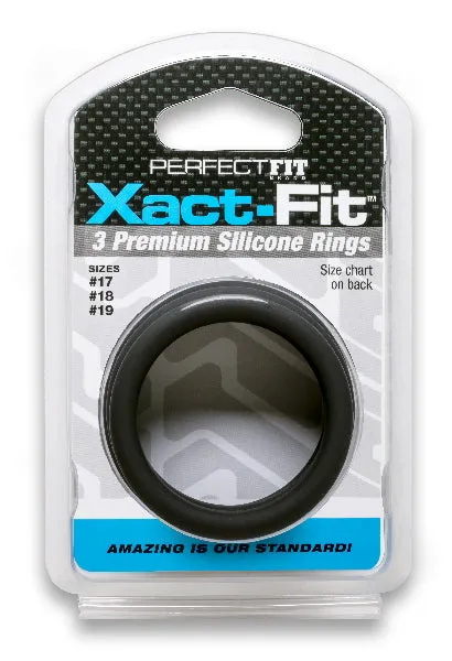 Male Sex Toys PerfectFit XactFit Silicone Rings Large 3 Ring Kit