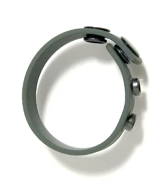 Rascal Male Sex Toys Boneyard Silicone Cock Strap 3 Snap Ring Grey