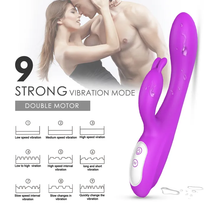 Vibrators SHande Naughty Heating Rabbit Vibrator Purple