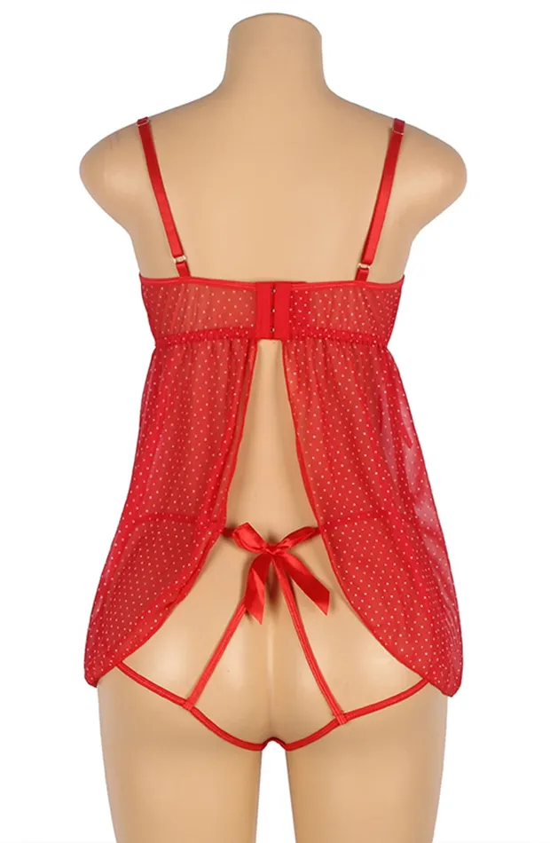 YesX Anal YesX YX841 Red Babydoll Set YesX Anal YesX YX841 Red Babydoll Set